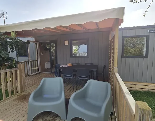 Location mobilhome Prestige vue mer à Erquy proche plages Saint Pabu